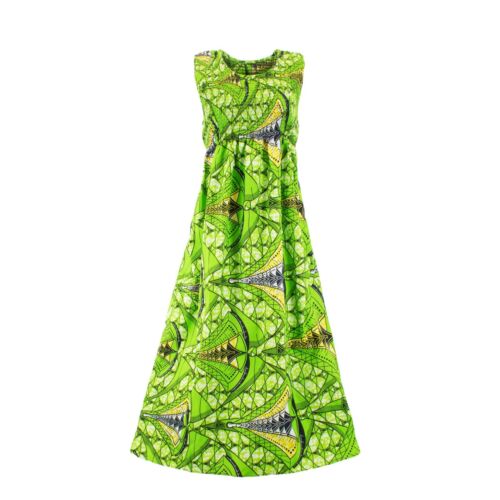 Długa sukienka maxi wędzona 100% bawełna jeden rozmiar pasuje do wszystkich afrykańskich sukienek nadruk ankara - Zdjęcie 1 z 12