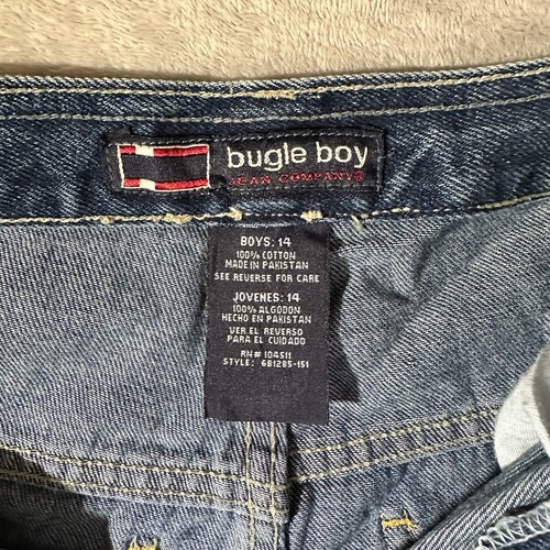 Bugle Boy (90’s) Vintage Unisex Youth Medium Wash Carpenter Jeans Size 14 - Picture 7 of 8