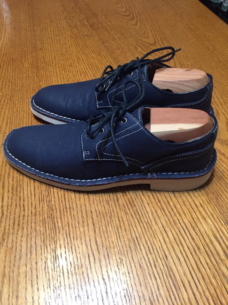 John Varvatos USA Size 7M Blue Lace Up Canvas Oxford Shoes  display picture 2