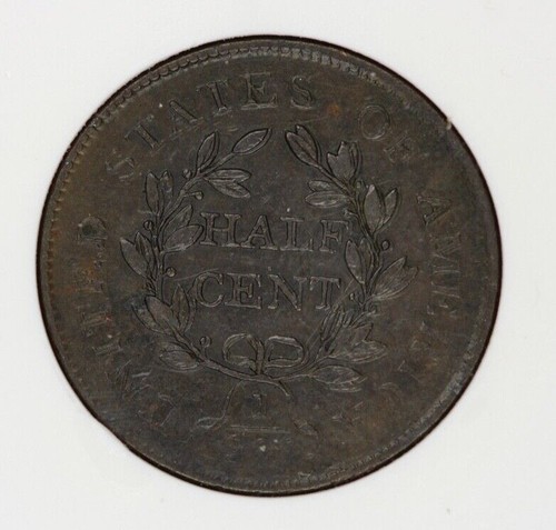 1804 Draped Bust Half Cent 1/2c Old Small Holder ANACS - EF40 XF40 Double Struck - Picture 2 of 3