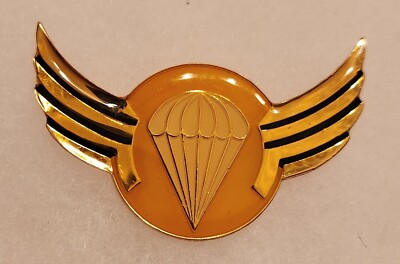 PARACHUTE BADGE, METAL, FULL SIZE, BOPHUTHATSWANA, HALO, FREE FALL