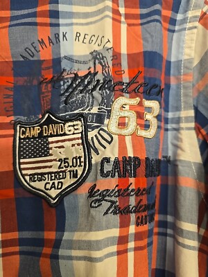 Camp David Motorcycle 1963 Registered Cad LS Button Up Shirt Sz L
