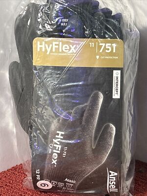 ANSELL HYLITE SIZE 6 CUT PROTECTOR 751    12 PAIR