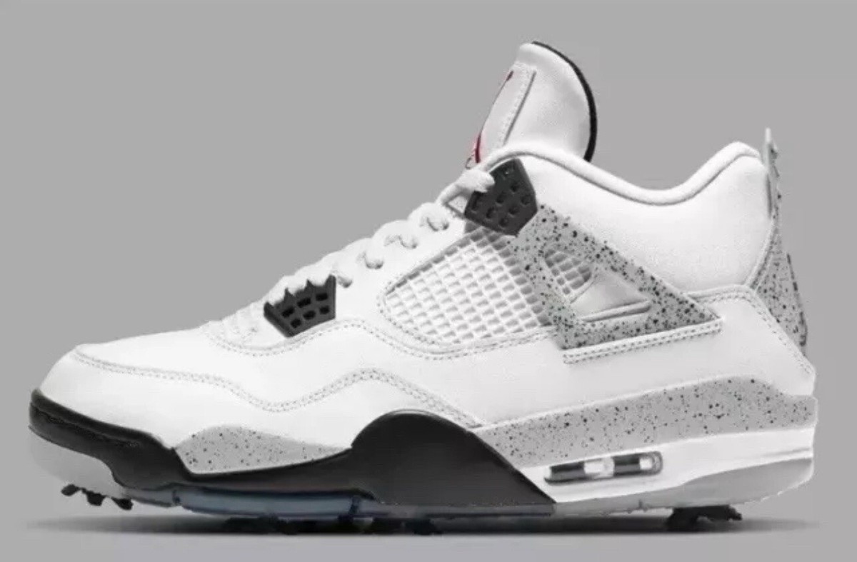 NEW Nike Air Jordan 4 White Cement Golf CU9981 100 Golf Men's 4