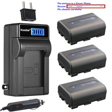 Kastar Battery LCD AC Charger for Sony NP-FM50 BCVM50 DSR-PDX10 HVL-ML20M HVR-A1