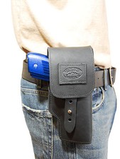 New Barsony Black Leather Flap Gun Holster Colt Kimber Comp Sub Comp 9mm 40 45