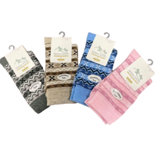 Women's Acrylic Fairisle Crew Socks - 2 Pairs, Socks for Every Day/Occasion - Picture 10 of 15
