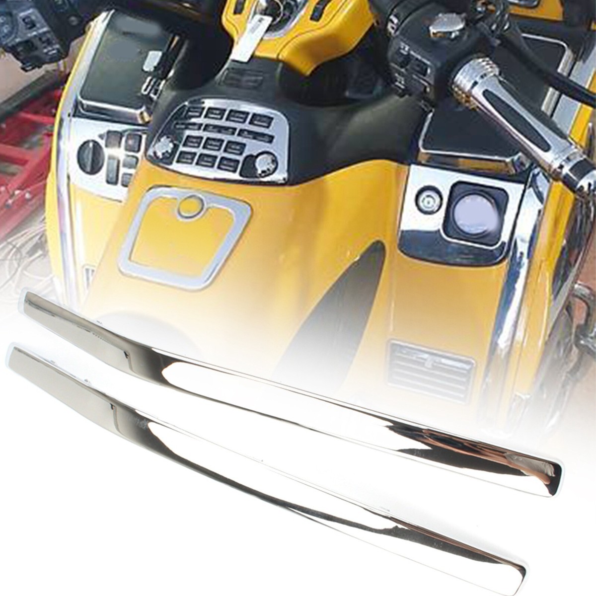 Chrome Front Side Fairing Cowl Trim Pair For Honda Goldwing GL1800 2001-2011 – ABS Plastic