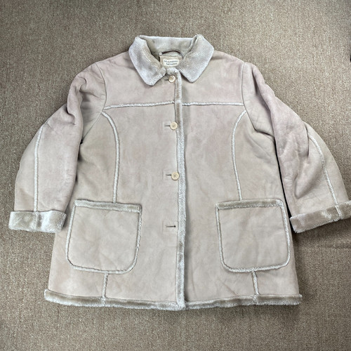Mulberry, Vintage Mulberry Street Sherpa Coat Mens Medium Beige Faux Suede Shearling 1970s