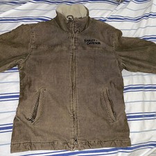 Women  s Harley Davidson Green Corduroy Jacket Size L VGC
