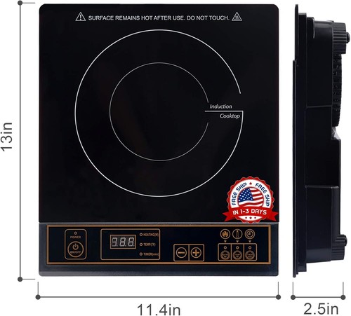 Encimera Electrica Induzione Hornilla Estufa Quemador Pequeña Cocina Portatil US - Foto 2 di 8