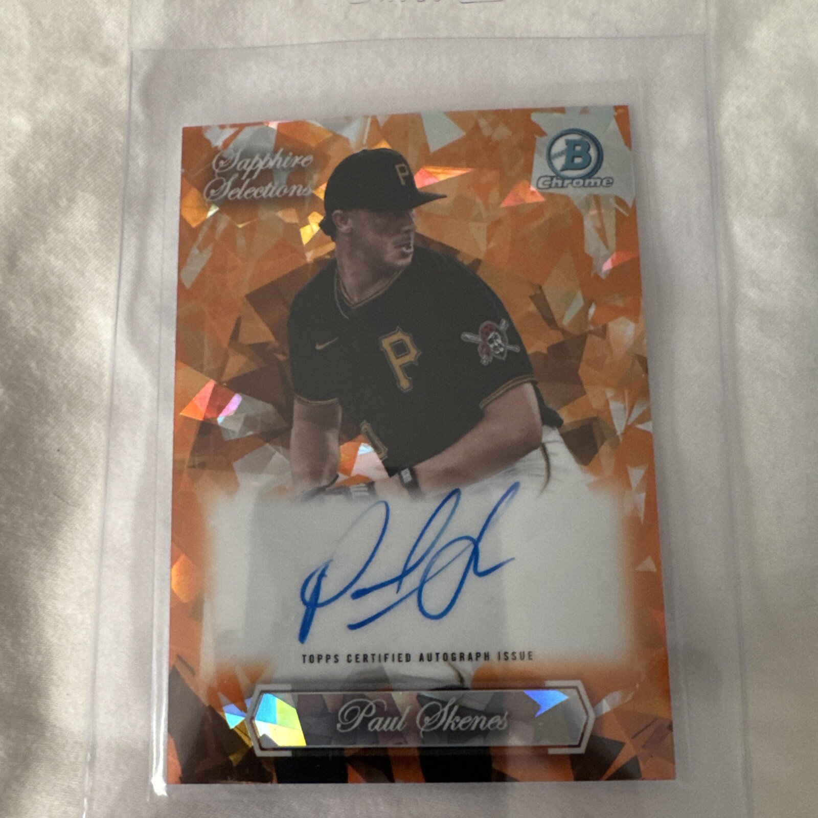 2023 Bowman Chrome Draft Sapphire Selections Paul Skenes Orange REF Auto /25