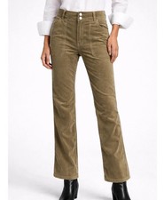 Pilcro Anthropologie Utility Pants Sz 28 Olive Green Corduroy Articulated Knee