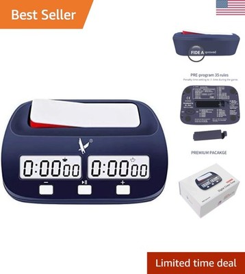 Professional Digital Chess Clock - FIDE Approved for All Board Games, No Alarm