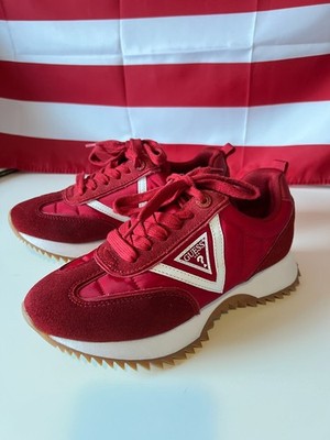 GUESS Red White Sneakers Women s US 7.5 EU 38