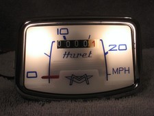 MOTOBECANE MOBYLETTE HURET SPEEDOMETER HEAD 25 MPH 6-Volt Internal Lighting NEW