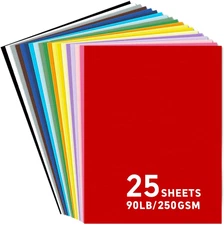 8.5X11 Cardstock 25Sheets Colored Cardstock Assorted 25 Colors, 90 Lb/250 Gsm Ca