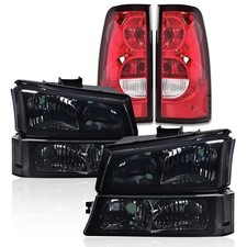 for Chevy Silverado 1500 2500 HD 2003 2006 Headlights Taillights Smoky Black Red