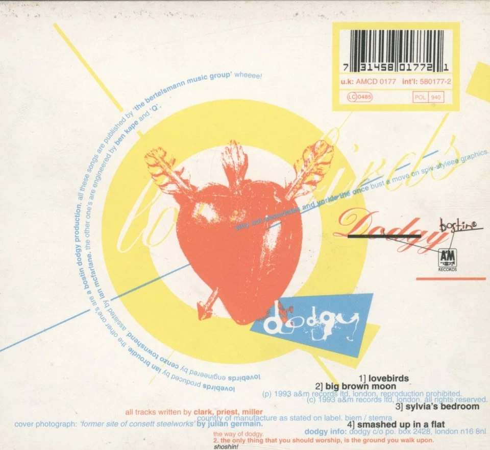 Dodgy Lovebirds CD Europe A&M 1993 AMCD0177 - Bild 2 von 3