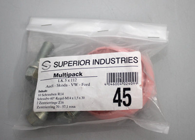 Superior Industries 45 Multipack LK 5 x 112 für Audi, Skoda, VW, Ford NEU