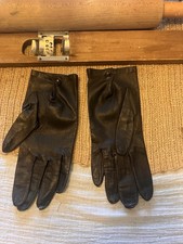 Vintage Dark Brown Leather Women  s Glove Sz: M
