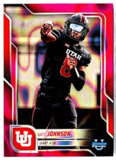 2025 Bowman University Chrome #57 Nate Johnson Pink Lava Refractor Utah Utes