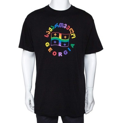Vetements Black Cotton Rainbow Georgia Flag Print T Shirt S | eBay