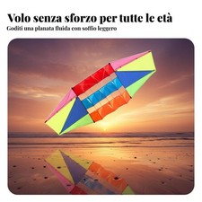 Aquilone Rilevatore Ottagonale Planare con Aria Leggero Aquilone 3D Stabile In