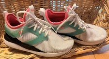 PUMA Girls Athletic Sneakers White Green Pink Lace-Up Mesh Low Top US 7