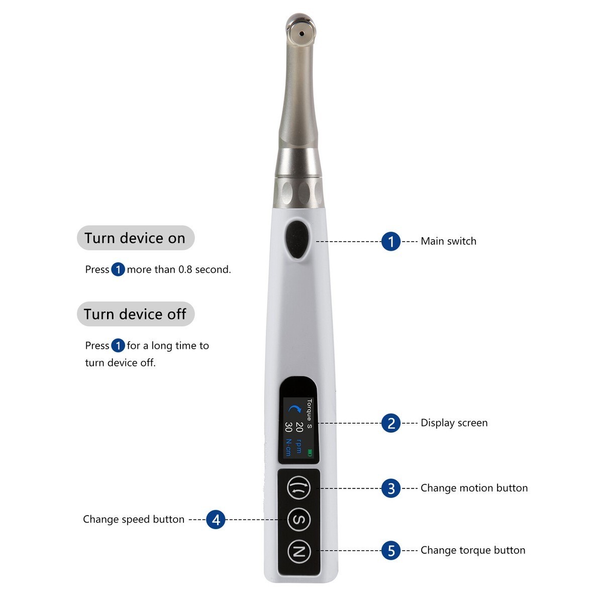 20:1 Cordless Automatic Electric Implant Torque Wrench Universal Screw Driver