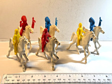Lot of SIX MPC 1960's plastic Indians on horses. Assorted colors as shown.