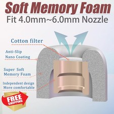 Small Grey Foam Ear Tips for In-Ear Earbuds, 3 Pairs