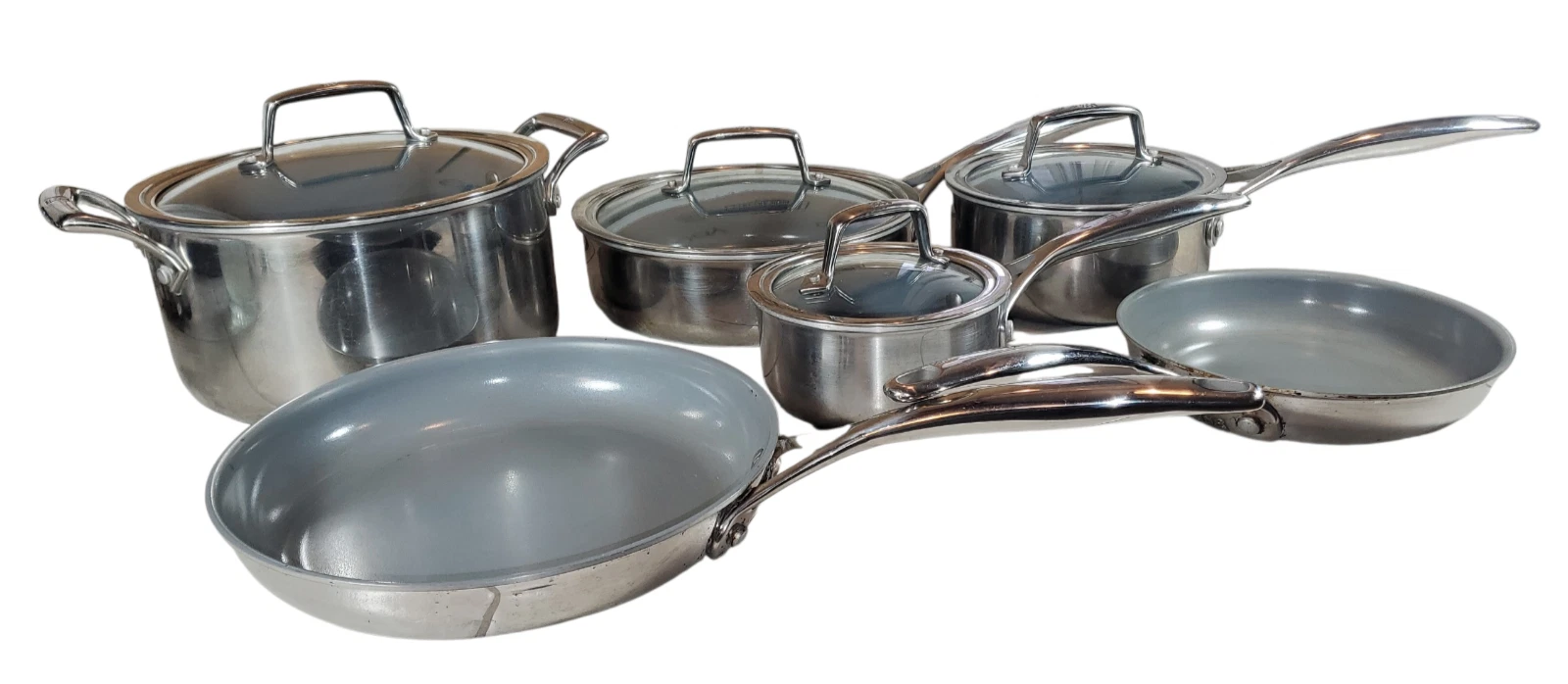 ZWILLING Spirit Ceramic Nonstick Cookware Set 10-pc 3-Ply Stainless Steel