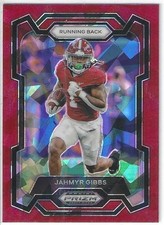 2024 Prizm Draft Picks JAHMYR GIBBS Alabama Red Cracked Ice Prizm Parallel # 44