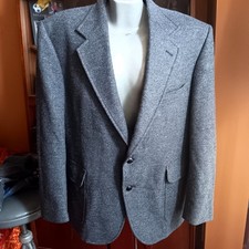 Pendleton 44 XL Western Blazer Vintage 90's Wool Tweed Leather Elbow Patch
