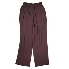 Vintage 80s Petite Elastic Waist Brown Pants Size 8