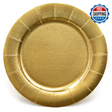 Gift Boutique 60x 13" Gold Round Disposable Charger Plates Dinner Table Serving