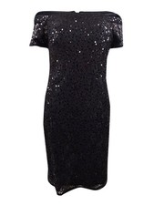 Nightway Women's Off-The-Shoulder Sequined Lace Dress