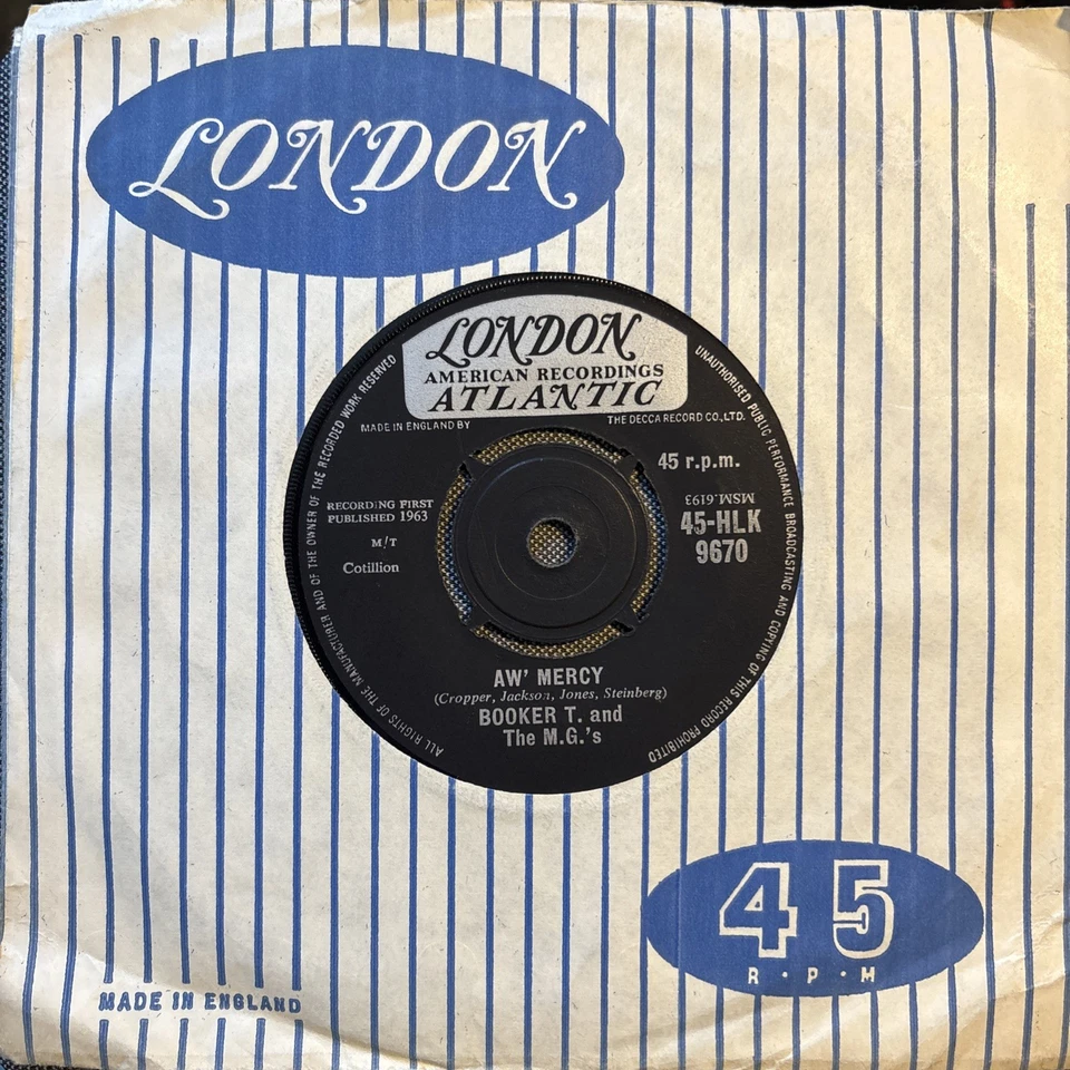 Booker T & The MGs - Jelly Bread / Aw Mercy - London Atlantic Original - Image 2 of 2