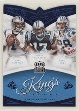 2015 Panini Crown Royale King's Court Die-Cuts Blue Cam Newton Greg Olsen g3g