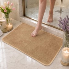 Bathroom Rug 17x24,Super Absorbent Quick Dry Non Slip Bath Mat,Dark Beige