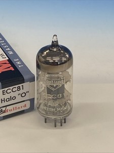 Mullard ECC81 12AT7 Halo Getter / R7L 650 Mitcham,  Maxi-Pre test STRONG++ M0357