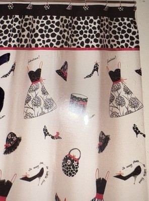 Shower Curtain New Cosmo Saturday Knight Ltd Chic Uptown Girl Dress Hat