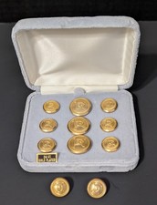 Ralph Lauren Blazer Button Set Of 11 Gold Polo Helmet And Mallet Crest Buttons 