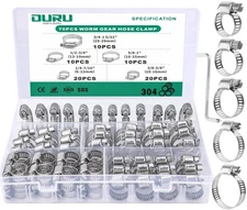70PCS Stainless Steel Hose Clamp Assortment Kit,Adjustable 1/4"-1-5/32"(6-29m...
