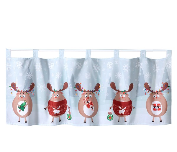 Heimtexland ® Scheibengardine Weihnachten Deko Gardine Fensterdekoration Typ651-image