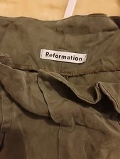 Dark Green Reformation Pants Size 8 Excellent Condition