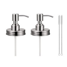 2 Pack Mason Jar Soap Dispenser Lids with Pumps,Rustproof Stainless Steel Lotion