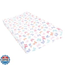 Hudson Baby Unisex Baby Cotton Changing Pad Cover, Pastel Butterfly, One Size
