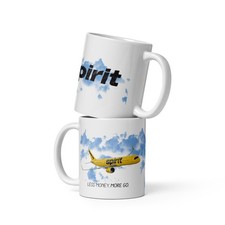 Taza de cerámica de recuerdo de viaje Spirit Airline 11 oz taza taza idea de regalo